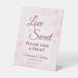 Love is Sweet Take a Treat Blush Pink Floral Sockelschild
