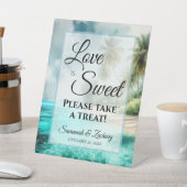 Love is Sweet Take a Treat Tropical Beach Wedding Sockelschild (In SItu)