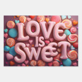 Love Is Sweet Valentine Candy Swirls Geschenkpapier Set (Vorderseite 2)