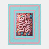 Love Is Sweet Valentine Wedding Typography Fleecedecke (Vorderseite)