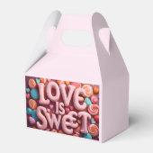 Love Is Sweet Valentine Wedding Typography Geschenkschachtel (Rückseite)