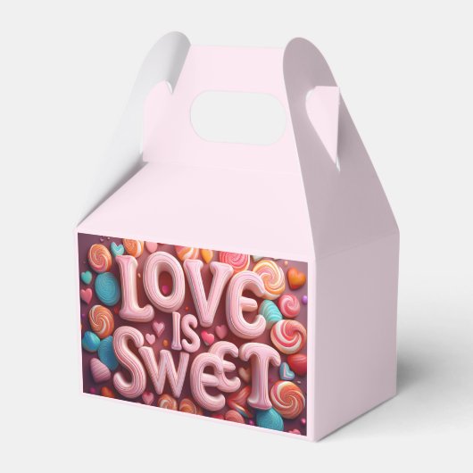 Love Is Sweet Valentine Wedding Typography Geschenkschachtel (Vorderseite)