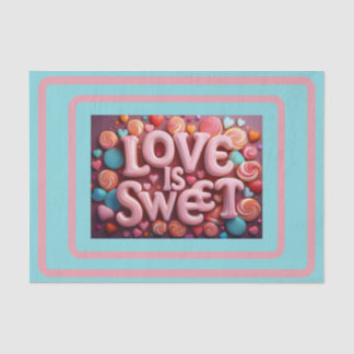 Love Is Sweet Valentine Wedding Typography Seidenpapier
