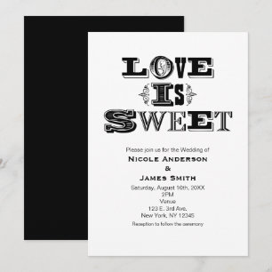 LOVE IS SWEET Vintage Moderne Hochzeitskarten Einladung