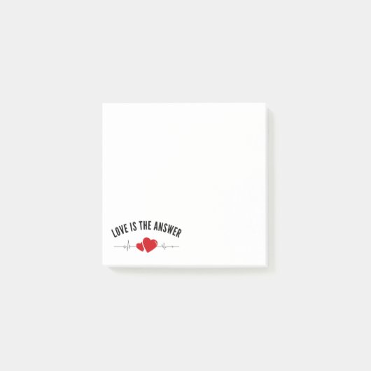 Love Is the Answer Minimal Post-it Klebezettel (Vorderseite)