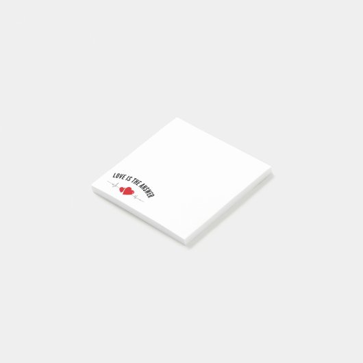 Love Is the Answer Minimal Post-it Klebezettel (angewinkelt)