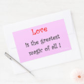 Love is the greatest Magic of all ! Rechteckiger Aufkleber (Umschlag)