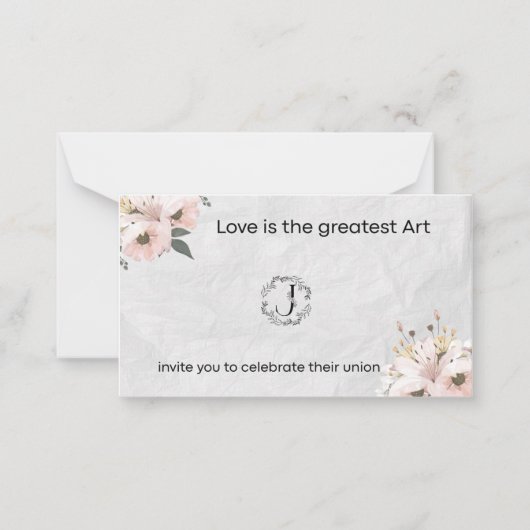 Love is the Grestest Art - Wedding Invitation Mitteilungskarte (Vorderseite)