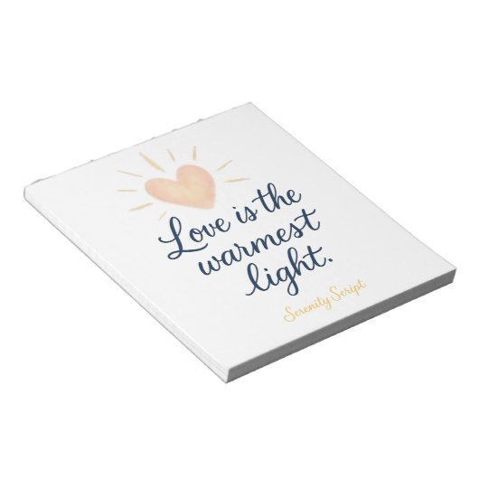 Love Is the Warmest Light Notepad Notizblock (angewinkelt)