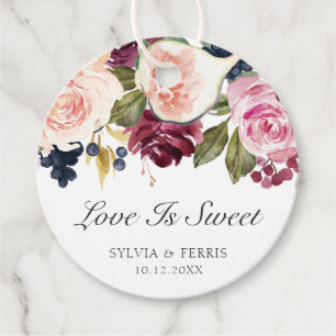 Love ist süße moody Pflaume Floral- und Feigenhoch Geschenkanhänger
