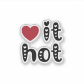 Love It Hot with Hearts Aufkleber (Vorderseite)