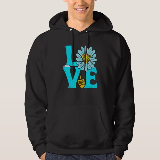 Love Jewish Daisy Hanukkah Pajamas Chanukah PJs Wo Hoodie (Vorderseite)