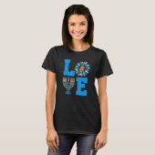 Love Jewish Daisy Hanukkah Pajamas Chanukah PJs Wo T-Shirt (Vorne ganz)