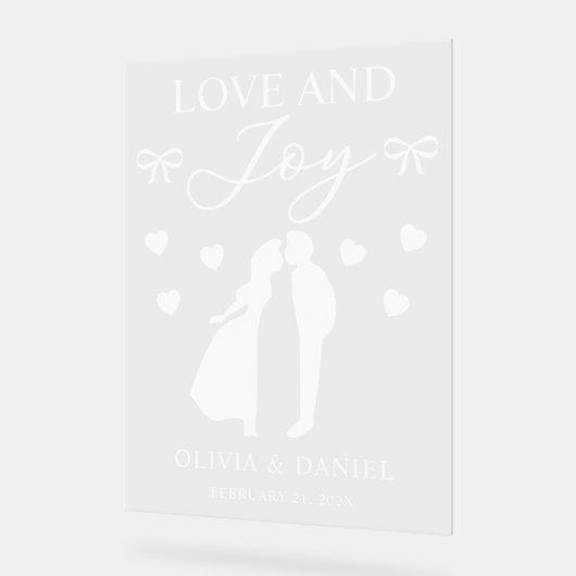 Love & Joy Custom Wedding Acrylschild (Winkel)