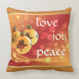 Love Joy Peace Christmas Blessings Gold Ornaments Kissen