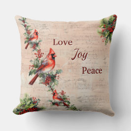 Love, Joy, Peace Christmas Paris Postmark Pillow Kissen