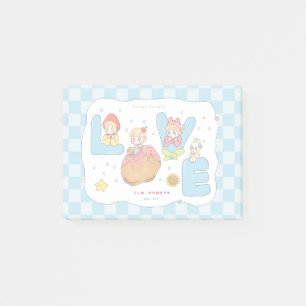LOVE Kawaii Pastell-Alphabet-Illustration 💕🍓🐰  Post-it Klebezettel