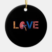 Love Kidney Organ Nephrology Keramik Ornament (Vorne)