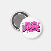 LOVE Klein, 3,2 cm (1,25") Magnet (Vorderseite/Rückseite)