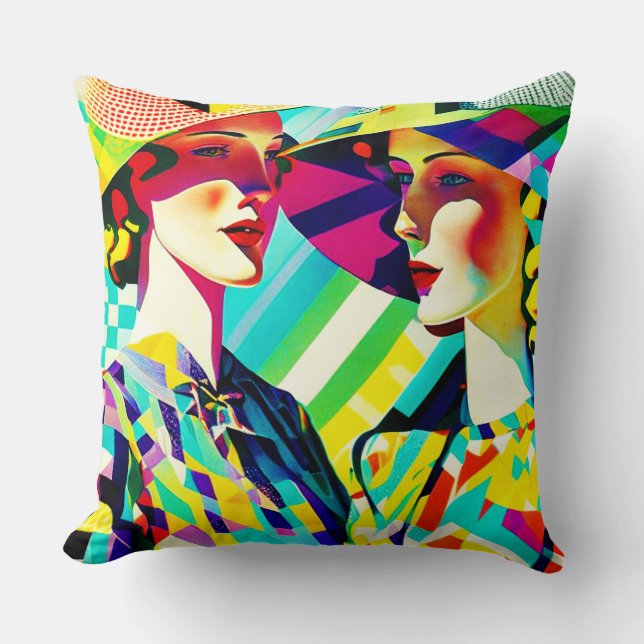 Love Ladys Retro Design Throw Kissen (Vorderseite)