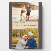 Love Laughs Happiness Couples Anniversary Photo Fotoplatte (Vorderseite)