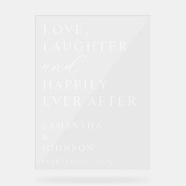 Love, Laughter & Happily Ever After Custom Wedding Acrylschild