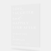 Love, Laughter & Happily Ever After Custom Wedding Acrylschild (Winkel)