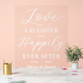 Love Laughter & Happily Ever After Wedding Welcome Acrylschild (Hochzeit)