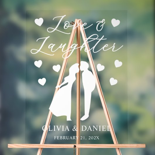 Love & Laughter Personalized Wedding Reception Acrylschild (Neutral)