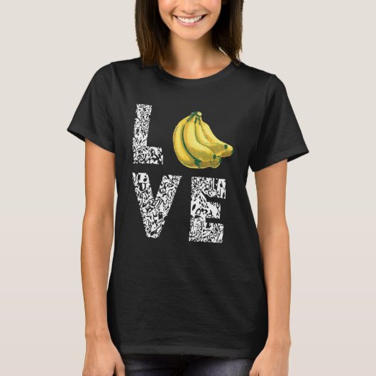 Love Leopard Banana Vegan Food Summer Fruit Vegeta T-Shirt (Vorderseite)