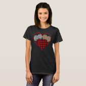 Love Leopard Buffalo Red Plaid Heart Happy Valenti T-Shirt (Vorne ganz)