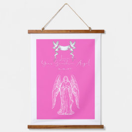 Love Letter Design - Love, Your Guardian Angelxxoo Wandteppich Mit Holzrahmen