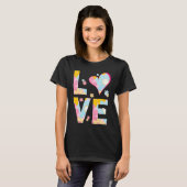 LOVE Letters Boho Hippie Vibes Daisy Pastel Print T-Shirt (Vorne ganz)