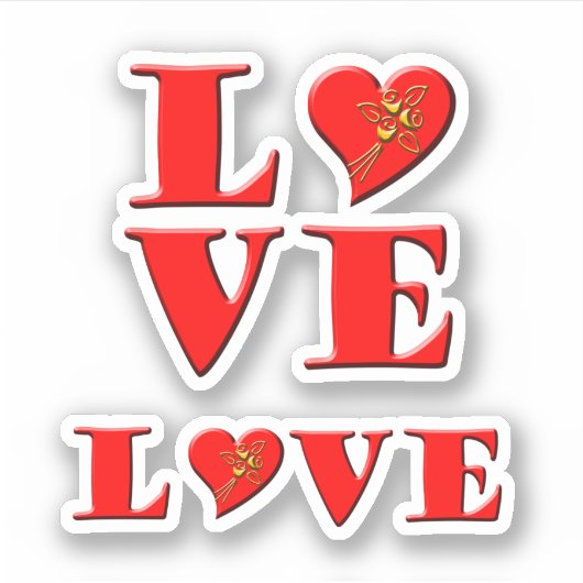 Love Letters 'L O V E' Scrap Book Aufkleber (Vorderseite)