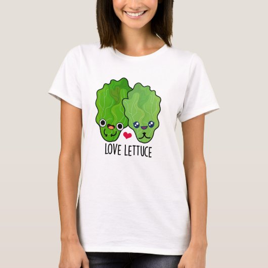 Love Lettuce Funny Veggie Pun T-Shirt (Vorderseite)