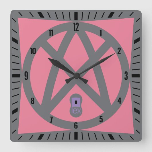LOVE LEX PSTAN BY MASANSER PIXELAT QUADRATISCHE WANDUHR (Vorderseite)