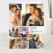 Love Life mit Ihnen 5 Foto Collage Valentine Karte (Vorderseite)