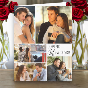 Love Life mit Ihnen 5 Foto Collage Valentine Karte