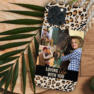 Love Life mit Ihnen Leopard Print 3 Foto Natural Case-Mate iPhone Hülle