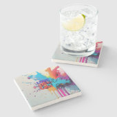 Love Life Steinuntersetzer (Seitenansicht)