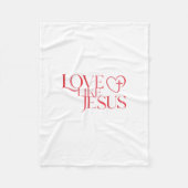 Love Like Jesus Button with Cross inside a Heart Fleecedecke (Vorderseite)
