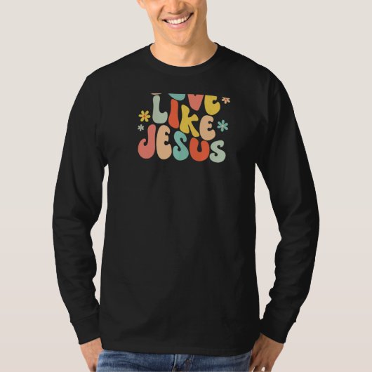 Love Like Jesus Christian Trendy Words on Back   T-Shirt (Vorderseite)