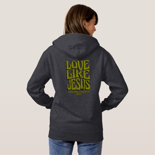 Love like jesus hoodie (Schwarz voll)