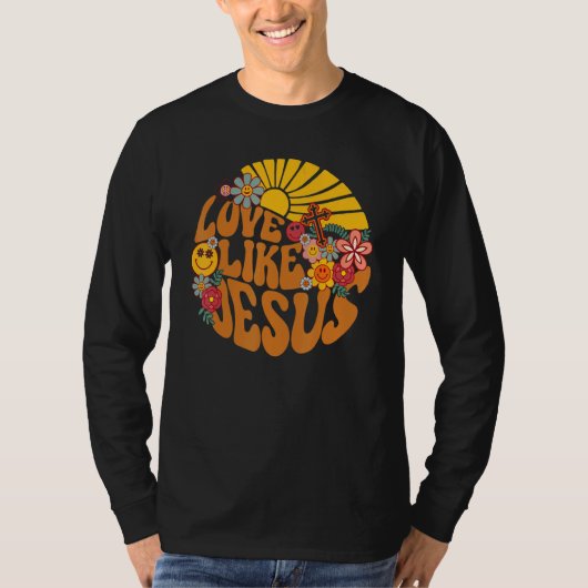 Love Like Jesus Religious God Christian Words On B T-Shirt (Vorderseite)