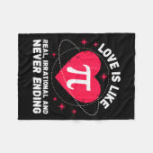 Love Like Pi Real Irrational Never Ending Valentin Fleecedecke (Vorderseite (Horizontal))