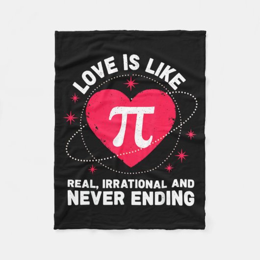 Love Like Pi Real Irrational Never Ending Valentin Fleecedecke (Vorderseite)