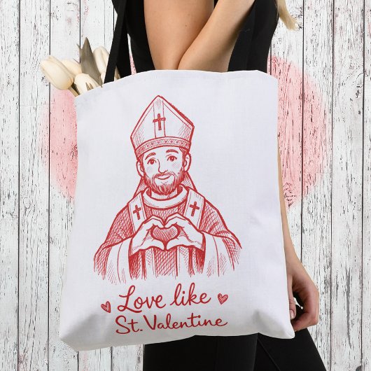Love Like St Valentine Catholic Saint Illustration Tasche