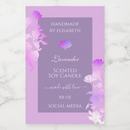 Love Lila Floral Product Packaging Labels & Lebensmitteletikett (Einzelnes Label)