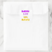 Love Lila und gelbe Hakuna Matata Baby Kinder G Quadratischer Aufkleber (Tasche)