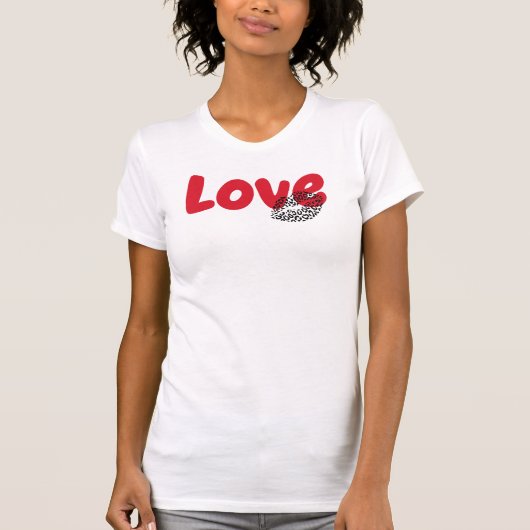 Love Lips Leopard Graphic, Valentines Day T-Shirt (Vorderseite)
